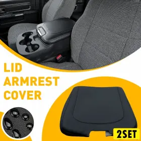 Car-ram-1318 Auxito For 2500 Dodge Ram 1500 13-2018 3500 Console Lid Center Armrest Cover Black