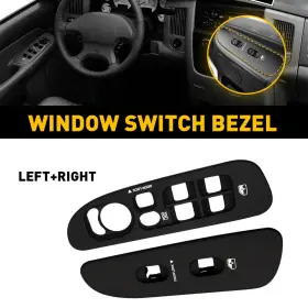 Cckgmb-ram-02-10b Auxito For 02-10 Dodge Ram 1500 2500 3500 Door Window Switch Bezel Panel Black/gray Usa