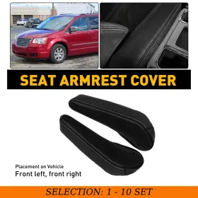 Auxito Zyfsp-tc-11-16b 2-20x Seat Armrest Leather Cover Black Front For Chrysler Town&country 2011-2016