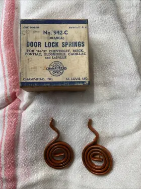 942c Champ 1934 35 36 37 Buick Cadillac Chevrolet Olds Pontiac Door Lock Spring Pair Nors