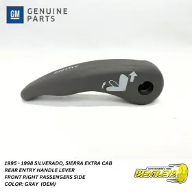 Chevrolet 95 96 97 98 C1500 K1500 1995-1998 Chevy Silverado Gmc Sierra Passenger Seat Rear Entry Lever Handle Gray
