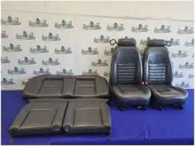 202-02009bl Ford 1999-2004 Mustang Gt Coupe Set Charcoal Leather Seats Bucket Read 2675