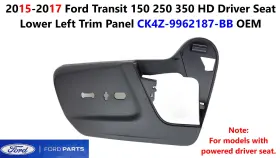 Ck4z-9962187-bb Ford 2015-2017 Transit 150 250 Driver Seat Lower Left Trim Panel