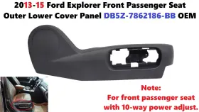 Db5z-7862186-bb Ford 13-15 Explorer Front Passenger Seat Outer Lower Cover Panel