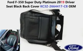 Kc3z-2664417-cb Ford F350 Super Duty Platinum 2019 Driver Seat Black Back Cover