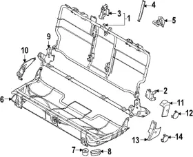 Mb3z-26613a38-e Ford Genuine Seat Back Frame