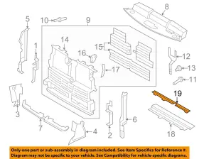 Ft4z19892b Ford Oem 15-18 Edge Radiator Support Air Deflector-seal Plate