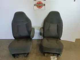 202.fd8693 Ford Truck Dmg 92-96 F150 F250 F350 Pair Front Seats Manual Gray Cloth Oem 10908548