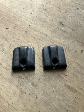 20206218 General Motors 82-92 Camaro Firebird Passenger Seat Track Front Bolt Covers Plastic Trim Pair