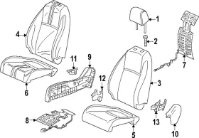 Honda 81121-3d4-a11za Genuine Seat Back Cushion Cover