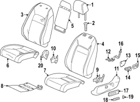 81521-3w0-a11zh Honda Genuine Seat Back Cushion Cover