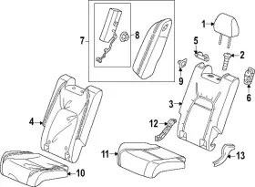 82121-3w0-a11za Honda Genuine Seat Back Cushion Cover