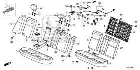 82550-tr6-l61za Honda Genuine Seat-back Assembly L Rear Side Yr400l Sienna Beige 82550-tr6-l