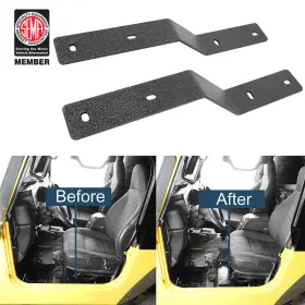 Mmr.11766 Hooke Road Durable Black Steel Front Bracket Driver Seat Adapter For Jeep Wrangler 97-06 Tj