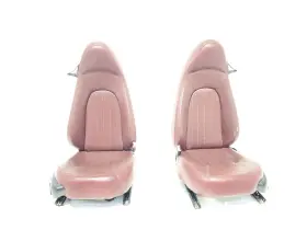 202.ma1w03 Maserati 2003 Spyder Cc Oem Pair Of Red Leather Seat Has Some Wear