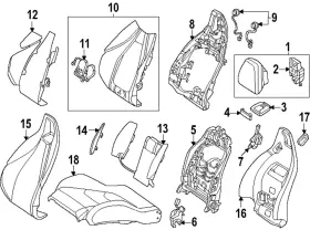 000-910-17-12 Mercedes-benz Genuine Seat Back Frame