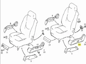 1639193920 Mercedes-benz W163 Ml55 1998-05 Oem Left Front Side Seat Plate Black With Memory