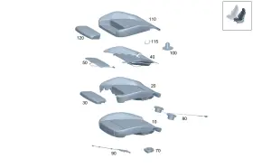 177-910-14-01-64 Mercedes-benz Genuine Padding Front Seat Cushion