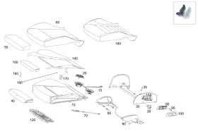 205-910-88-16 Mercedes-benz Genuine Padding Front Seat Cushion
