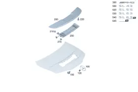 232-790-10-00 Mercedes-benz Genuine Rear Spoiler Attachment