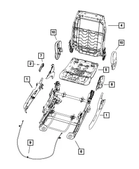 04610146aa Mopar Genuine Front Seat Back Frame Passenger 4610146aa
