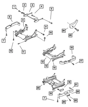 04741167 Mopar Genuine Manual Seat Adjuster Driver Inboard 4741167