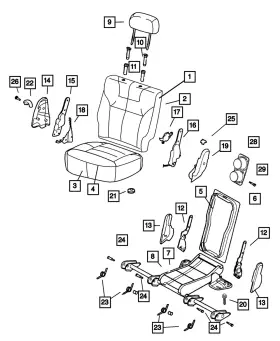 05019001ab Mopar Genuine Seat Latch Left Outboard 5019001ab