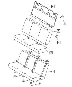 05134093aa Mopar Genuine Rear Seat Complete 5134093aa