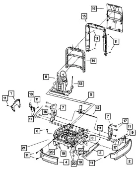 05189876aa Mopar Genuine Seat Adjuster Left 5189876aa