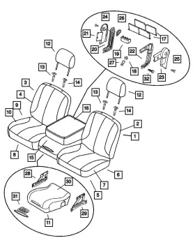 1ae801dvaa Mopar Genuine Front Seat Back Cover