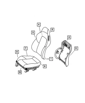 1ar95xdvaa Mopar Genuine Front Seat Back Panel Left
