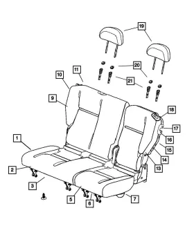 1cx741d5aa Mopar Genuine Rear Seat Back Cover
