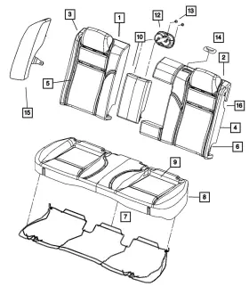 1dd171y3aa Mopar Genuine Rear Seat Back Cover