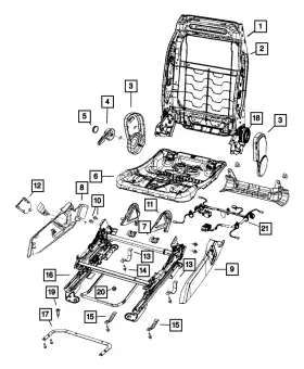 1dq56dk7aa Mopar Genuine Recliner Shield Right Inboard
