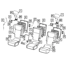 1du211d1aa Mopar Genuine Rear Seat Back Panel Left