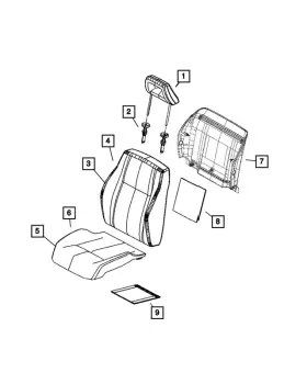 1ex00bd5aa Mopar Genuine Front Seat Back Cover
