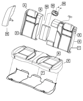 1hl321dvab Mopar Genuine Rear Seat Back Cover