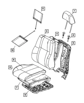 1jg941dvaa Mopar Genuine Front Seat Back - Cover