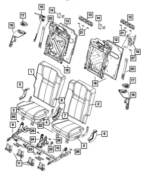 1jp201d1aa Mopar Genuine Seat Back Cover Right 1jp201d1aa Mopar Genuine Seat Back Cover Right