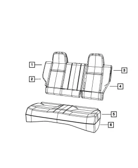Mopar 1lk26dk7aa Genuine Rear Seat Back Cover