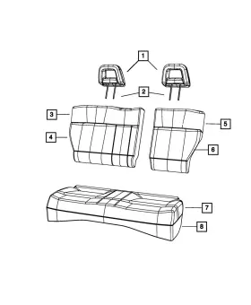 1ly281kaaa Mopar Genuine Rear Seat Back Cover 1ly281kaaa Mopar Genuine Rear Seat Back Cover