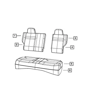 Mopar 1ly451dvaa Genuine Rear Seat Back Cover