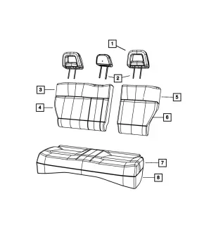 1lz391k2aa Mopar Genuine Rear Seat Back Cover