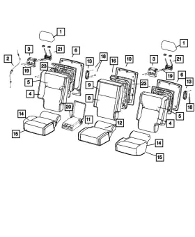 1nf341uyaa Mopar Genuine Rear Seat Back Cover Left