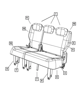 1re401dvaa Mopar Genuine Rear Seat Back Cover Right