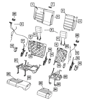 1ty10dx9aa Mopar Genuine Rear Seat Back - Cover