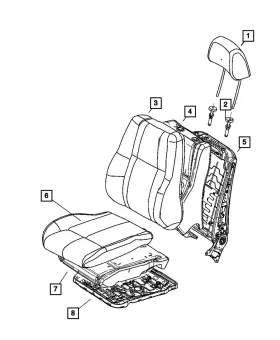1up89bd3ab Mopar Genuine Front Seat Back Cover Left
