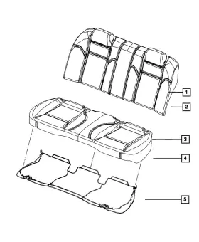 1uz75dx9aa Mopar Genuine Rear Seat Back Cover