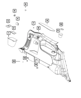 Mopar 1vl47dx9ab Genuine Cup-holder Left