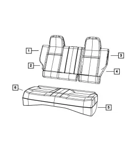 1wb19ja6aa Mopar Genuine Rear Seat Back Cover